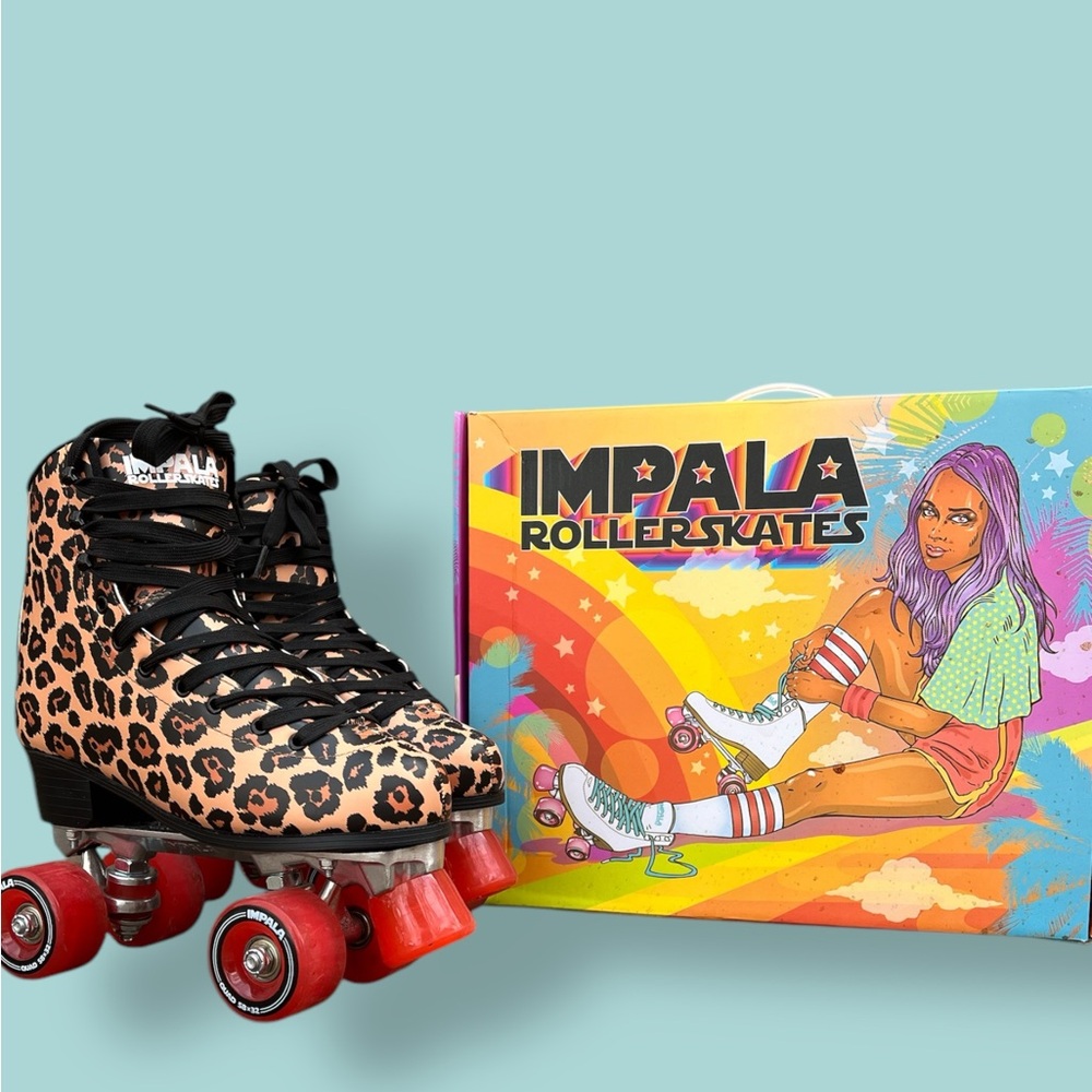 Woman’s size 7 Impala leopard print Rollerskates never used